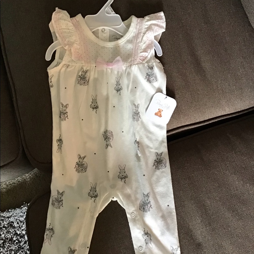 3/$16 - Brand new baby girl 6-9 month Romper